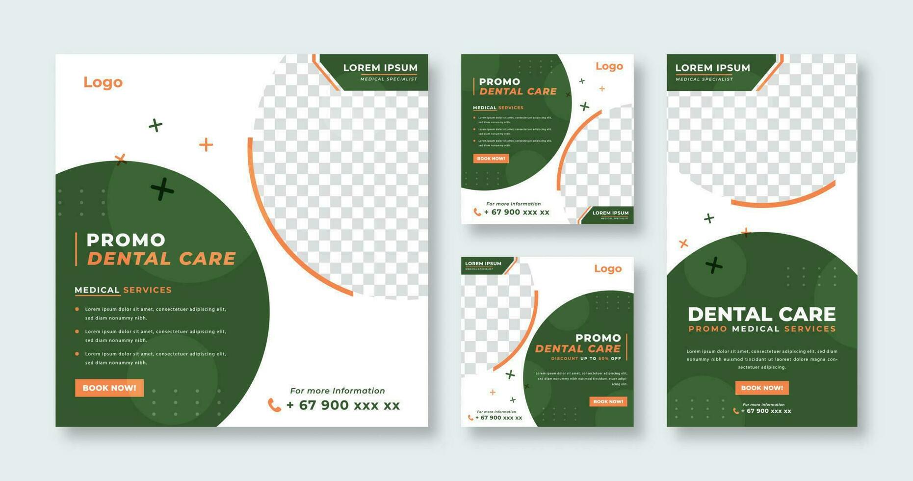 Dentist and Health Care Medical Social Media Post for Online Marketing Promotion Banner, Story and Web Internet Ads Flyer vector