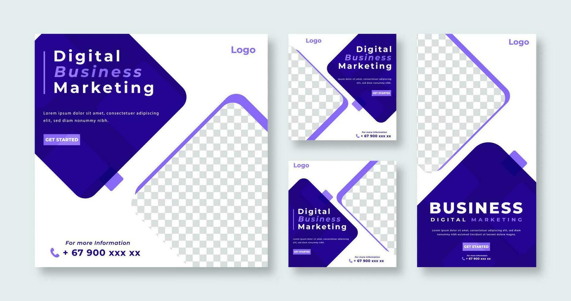 Digital Marketing Agency Social Media Post for Online Marketing Promotion Banner, Story and Web Internet Ads Flyer vector