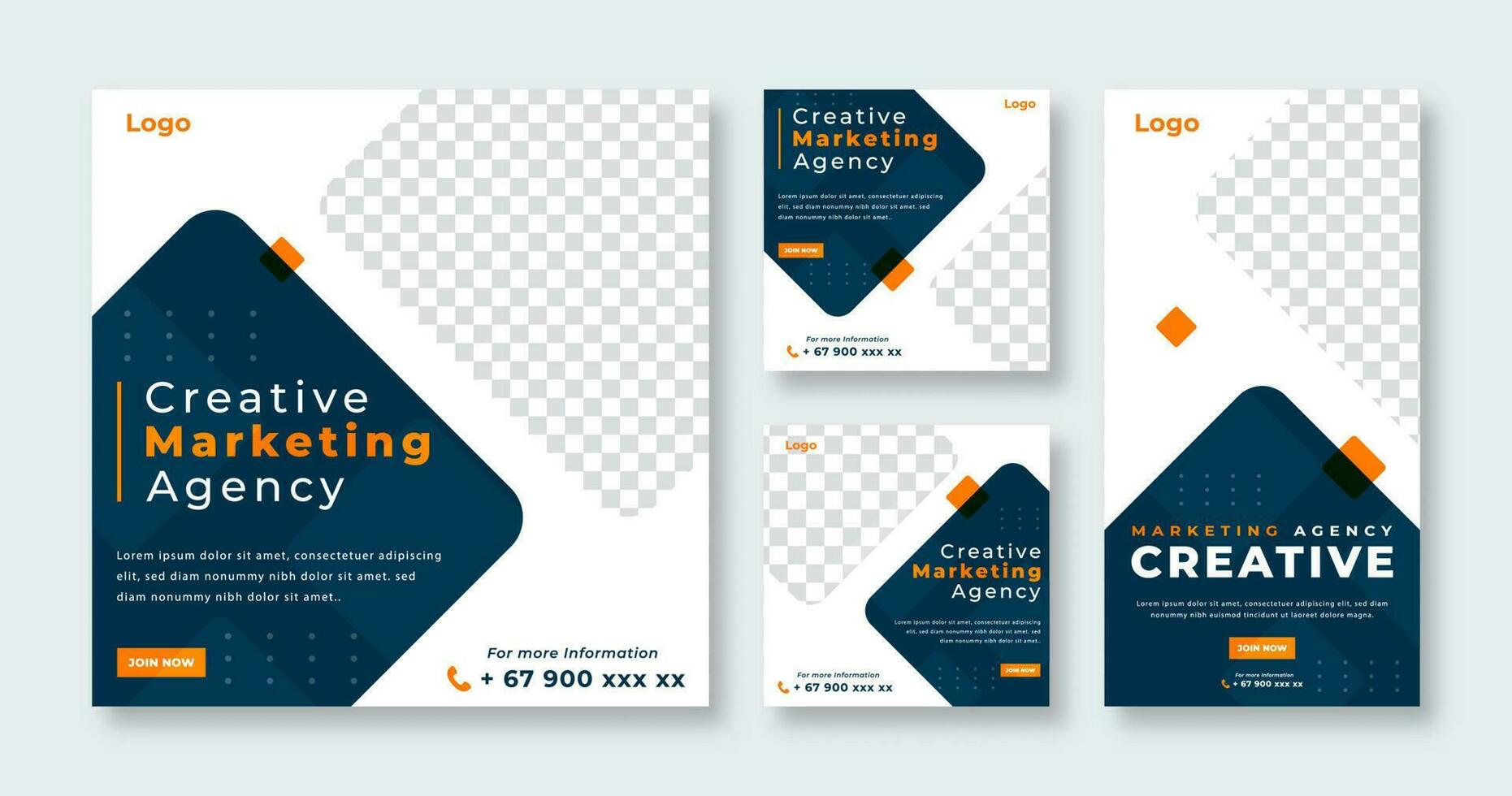 Digital Marketing Agency Social Media Post for Online Marketing Promotion Banner, Story and Web Internet Ads Flyer vector