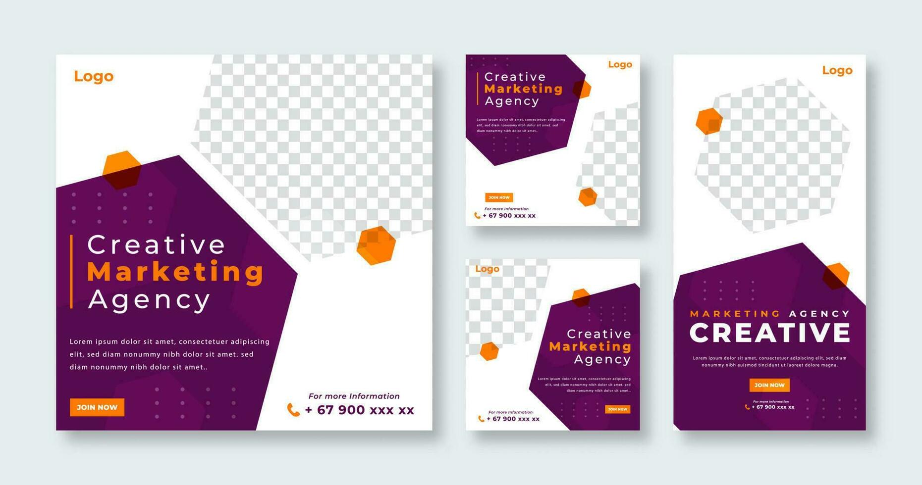 Digital Marketing Agency Social Media Post for Online Marketing Promotion Banner, Story and Web Internet Ads Flyer vector