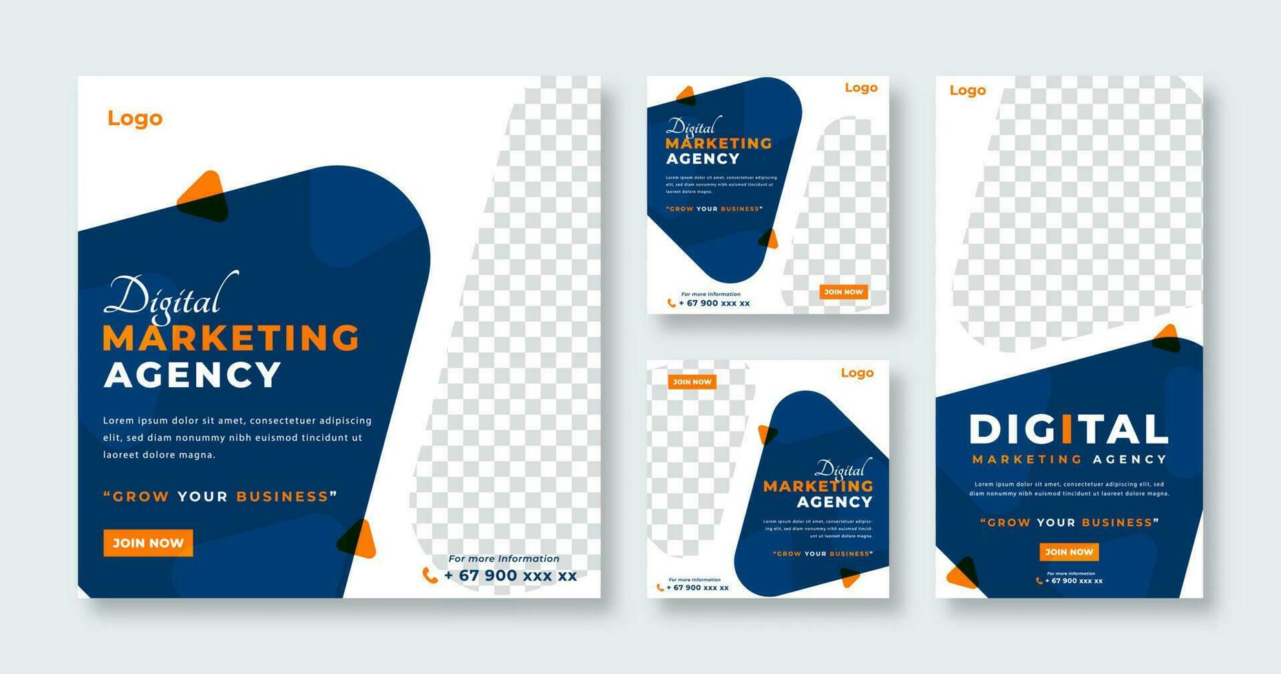 Digital Marketing Agency Social Media Post for Online Marketing Promotion Banner, Story and Web Internet Ads Flyer vector