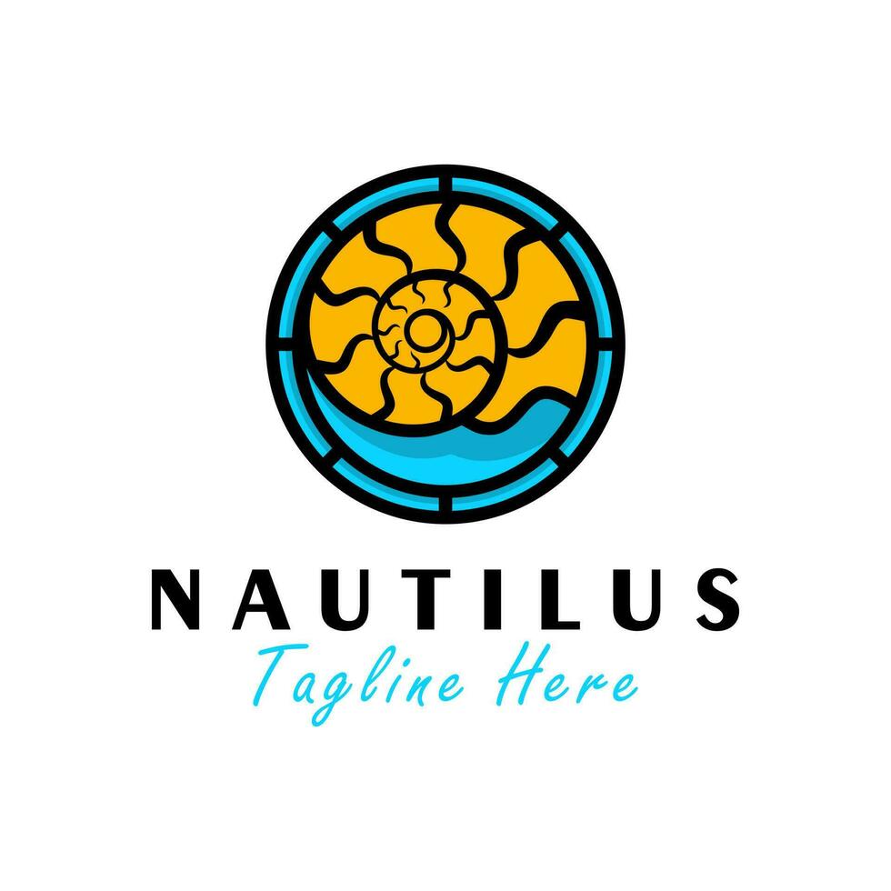 nautilo vector ilustración logo diseño