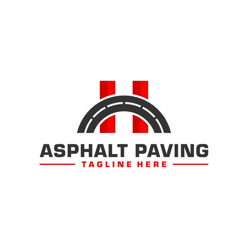 asphalt road vector illustration logo with letter H