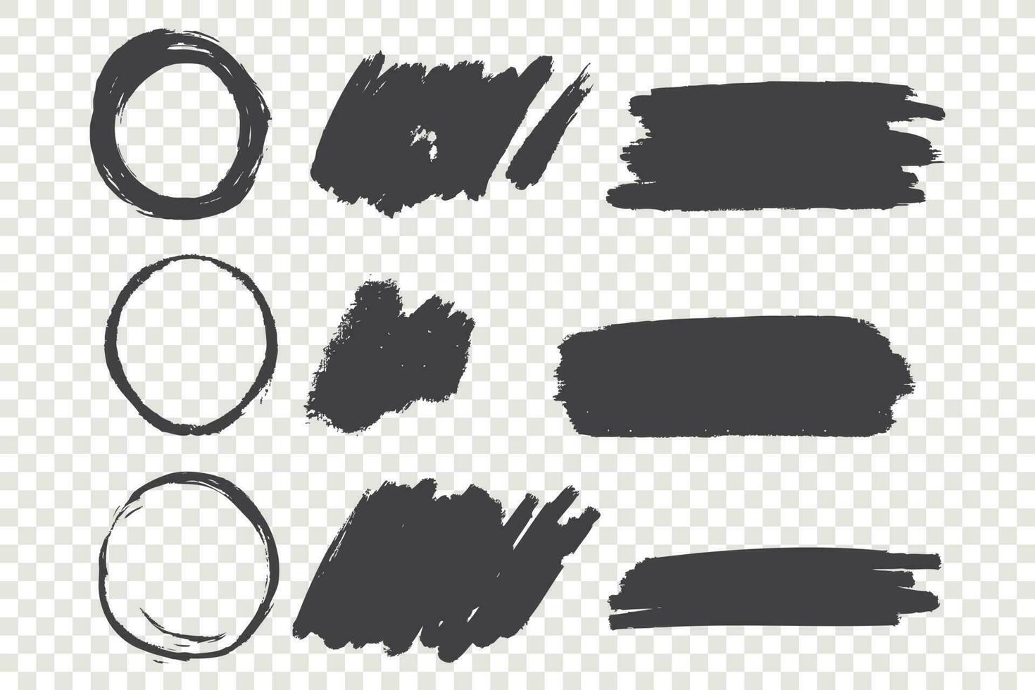 Black paint scribble hand drawn doodles set vector