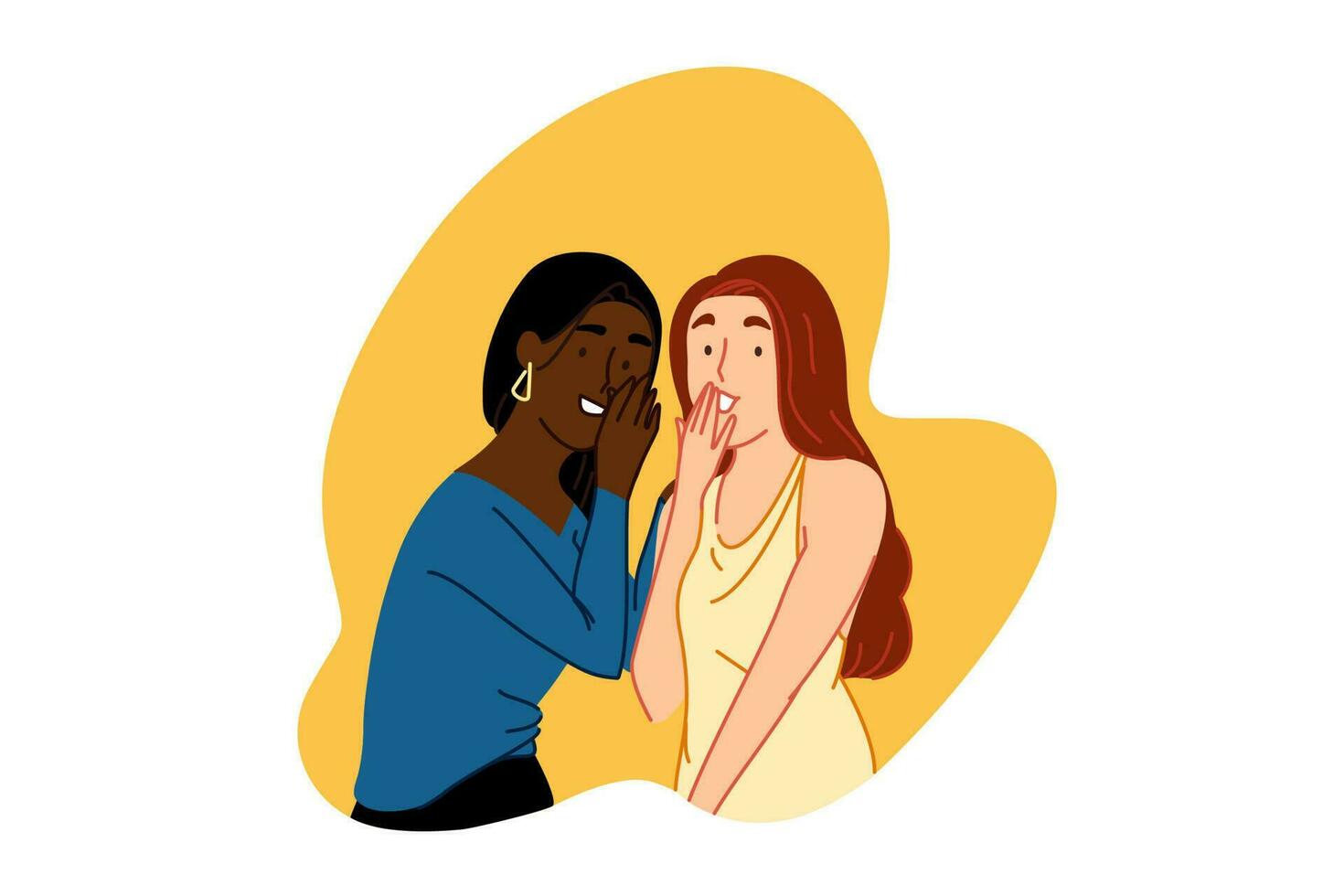 Gossiping, whispering secret concept vector