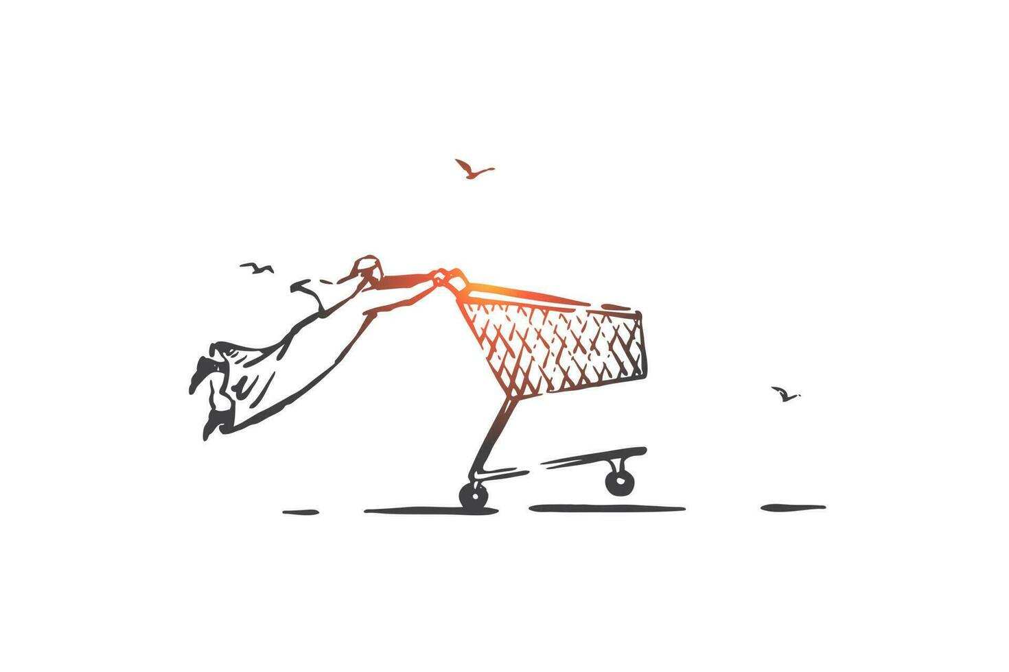 Hot sale, commerce concept sketch. Hand drawn isolated vector