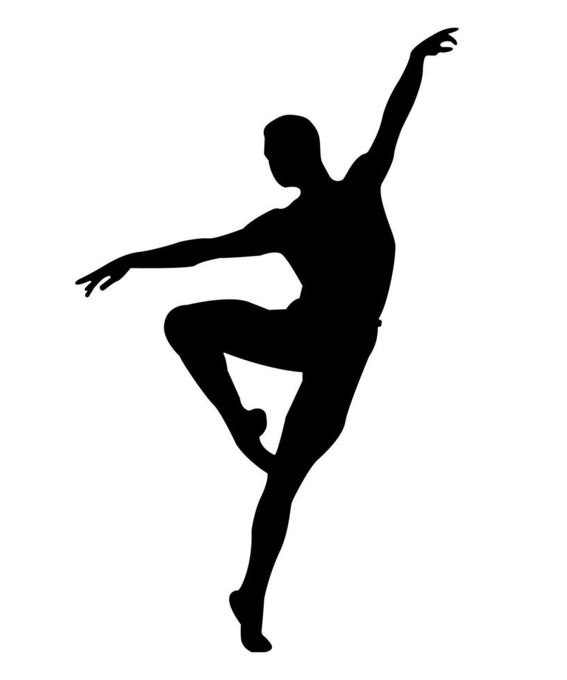 silhouette of a male dancer in a ballet jump vector