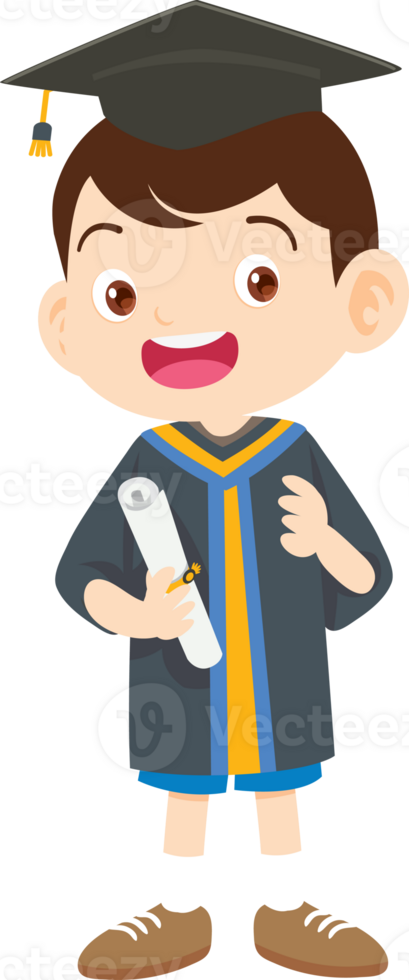 cute graduate students in graduate education with hat diploma ,certificate cartoon png