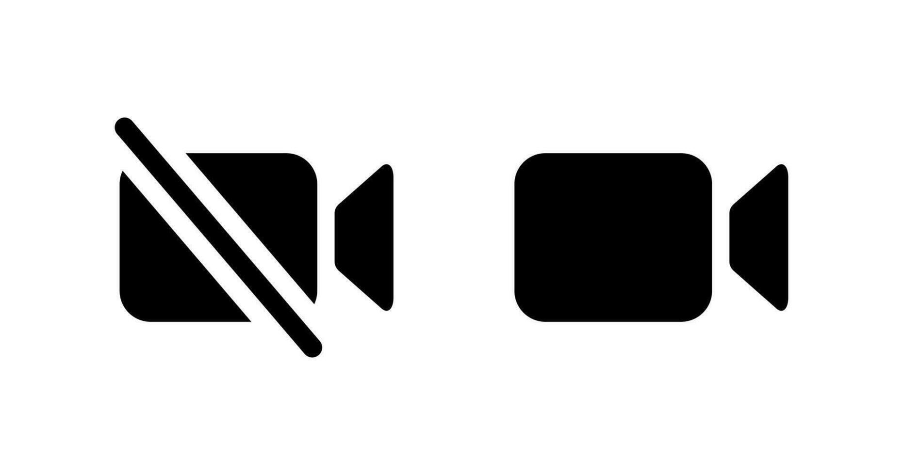 Mute video, off camera icon vector. Streaming video button vector