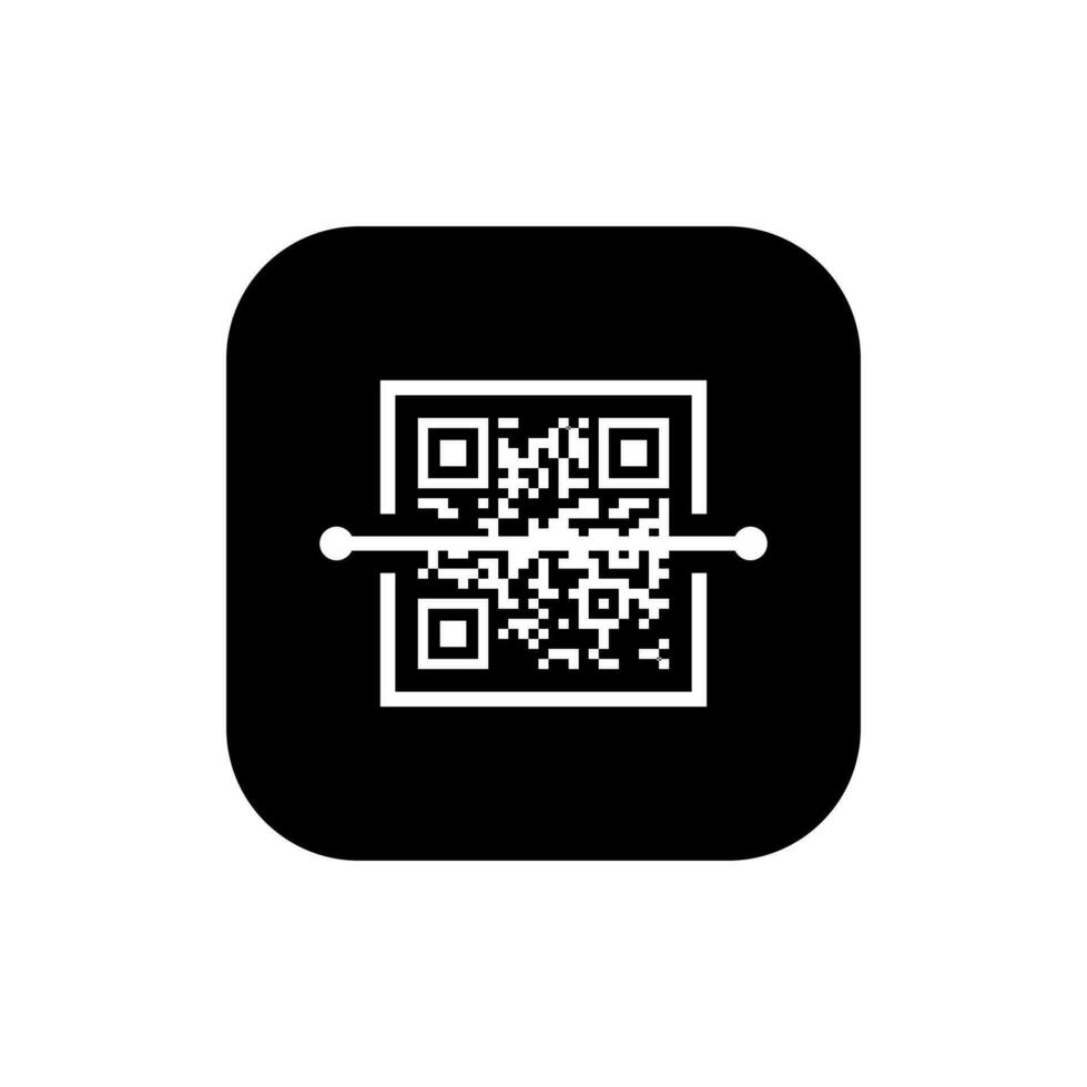 escanear qr código icono vector aislado en un cuadrado antecedentes