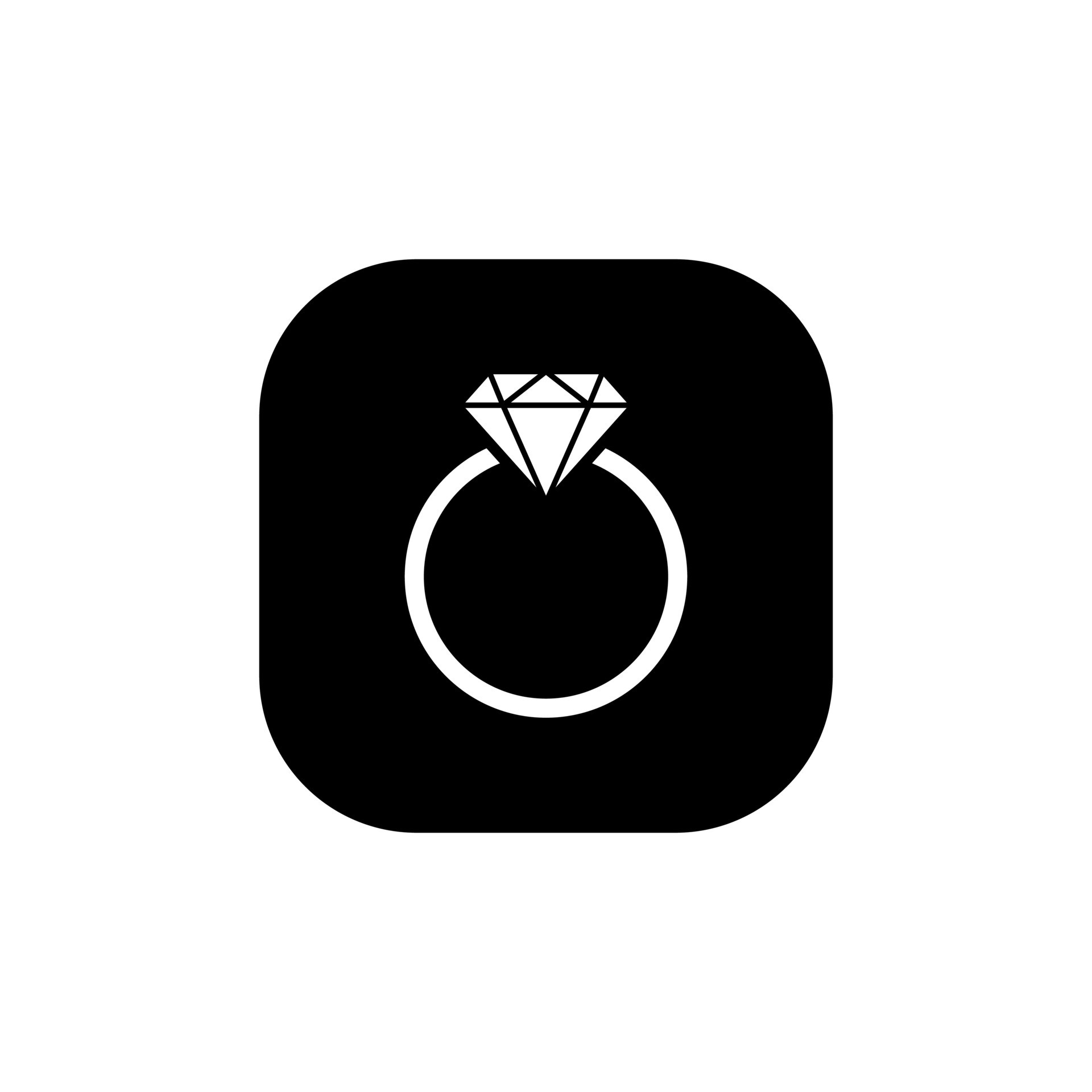 Diamond ring icon vector isolated on a square background 23815798