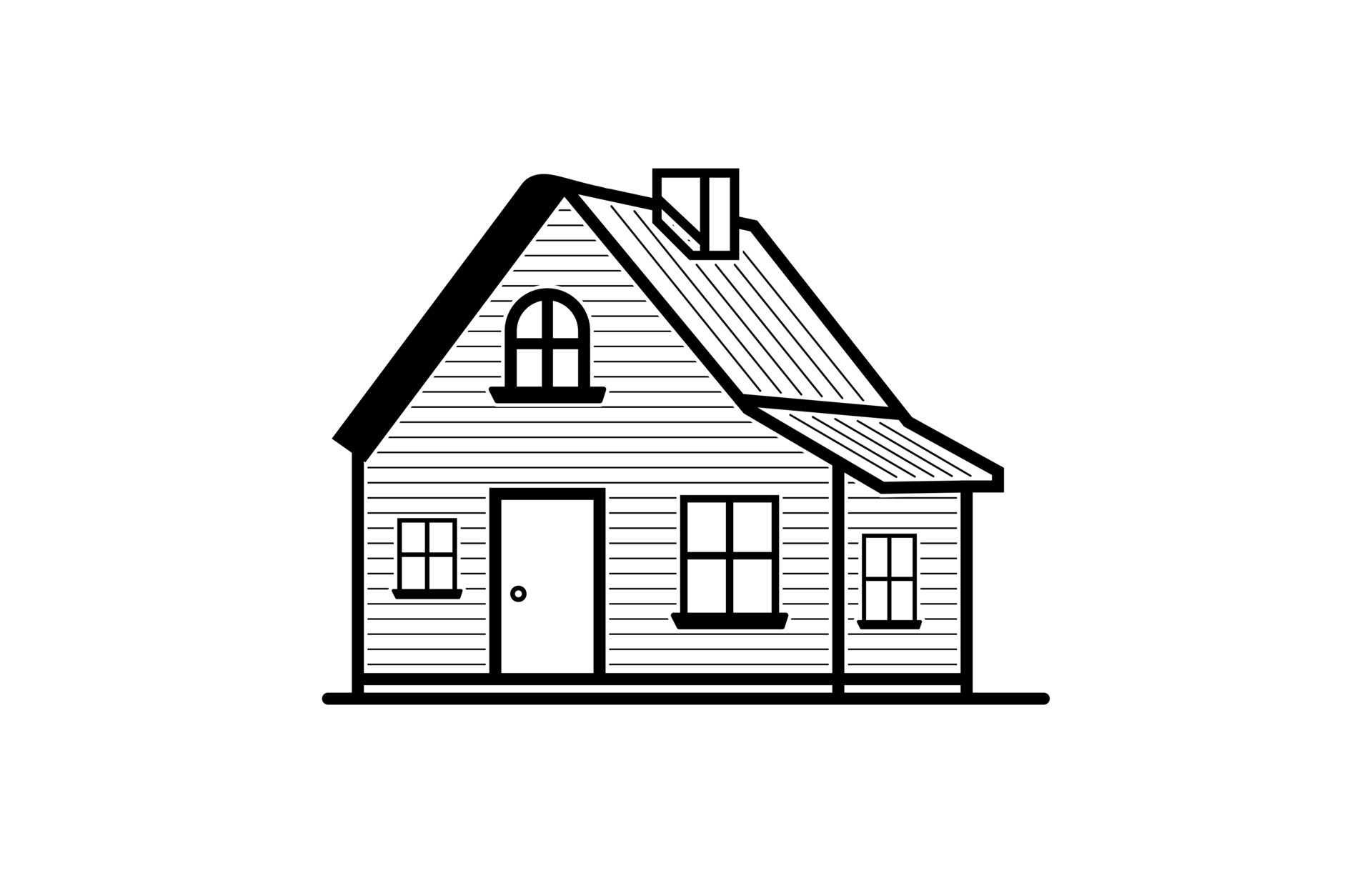 Home icon line art vector drawing, House icon outline illustration
