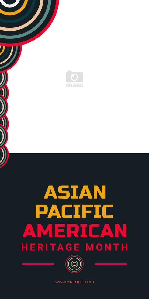 Asian American and Pacific Islander Heritage Month. Vector banner for ads, social media, card, poster, background.