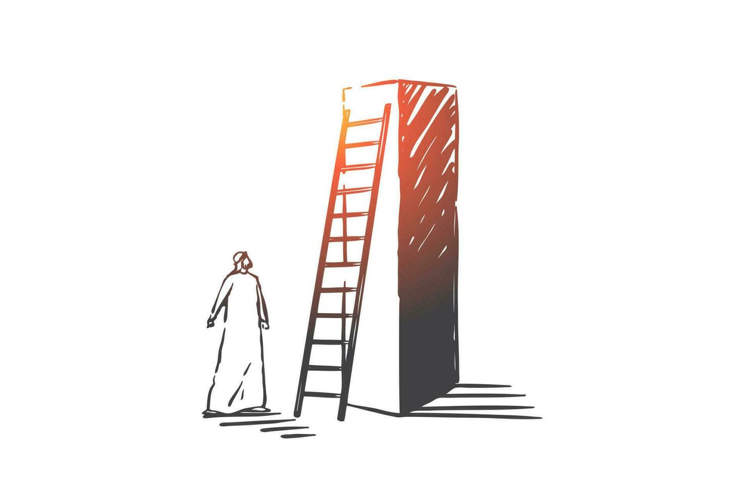Aspiration, objective, opportunity concept sketch. Hand drawn isolated vector