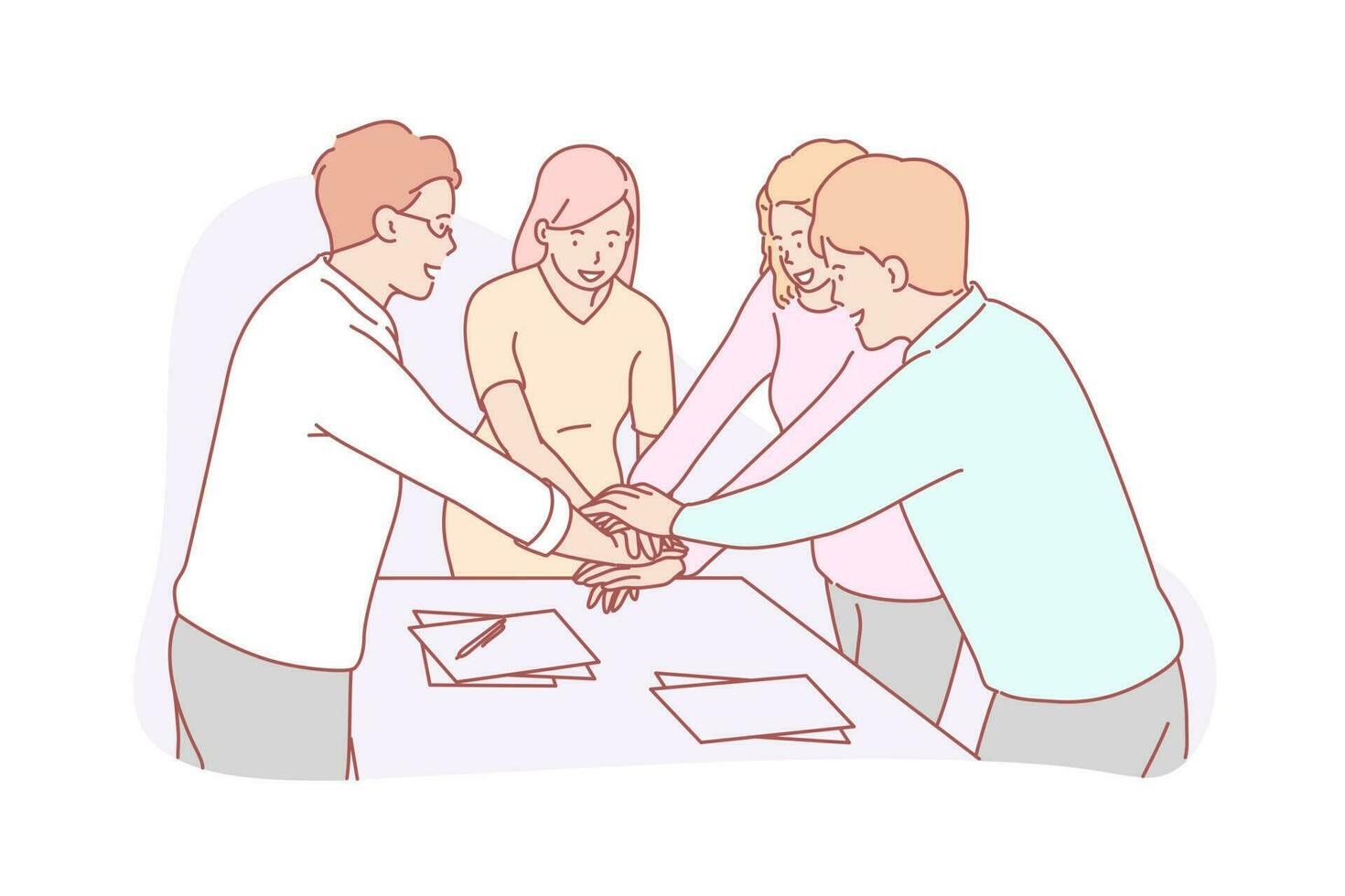 Teamwork or coworking, business concept vector