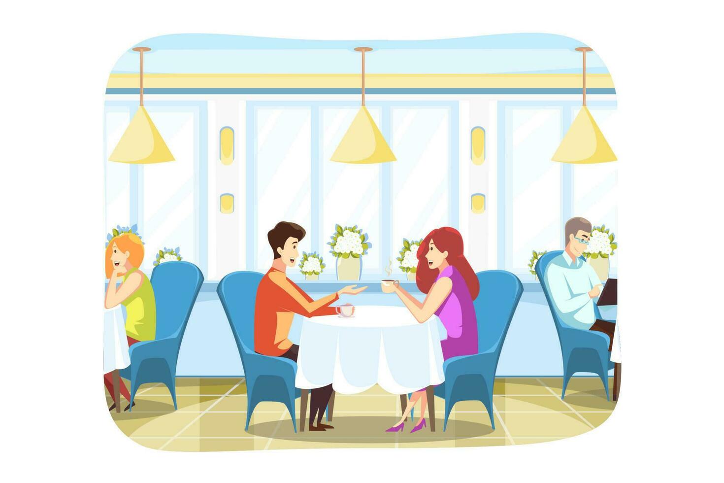 Couple, love, meeting, communication concept vector