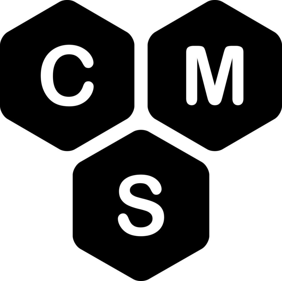 solid icon for cms vector