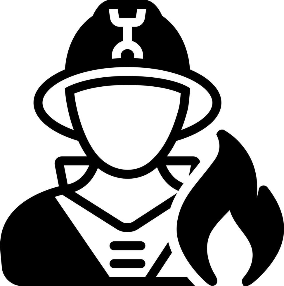 solid icon for fireman vector