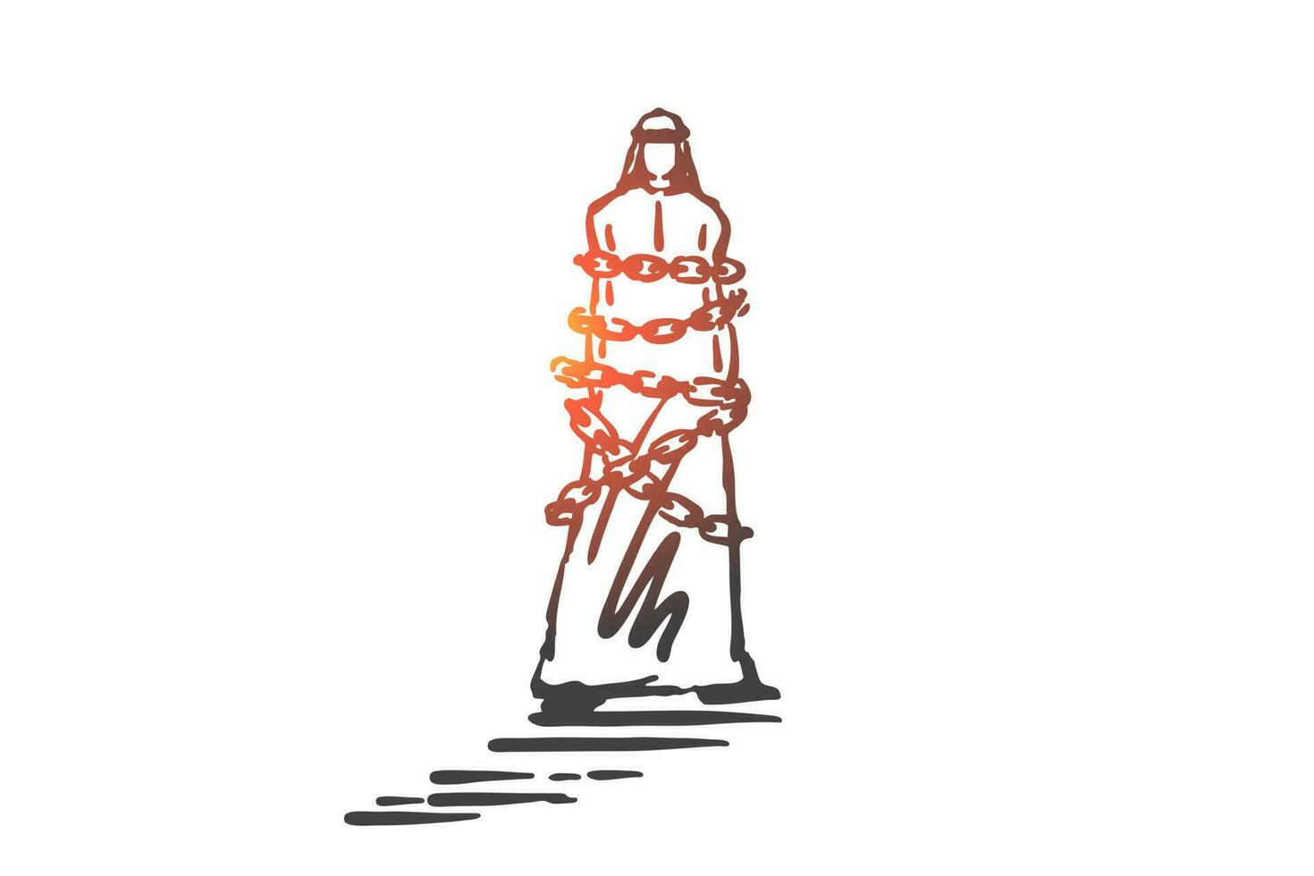 Financial debt, obligation concept sketch. Hand drawn isolated vector