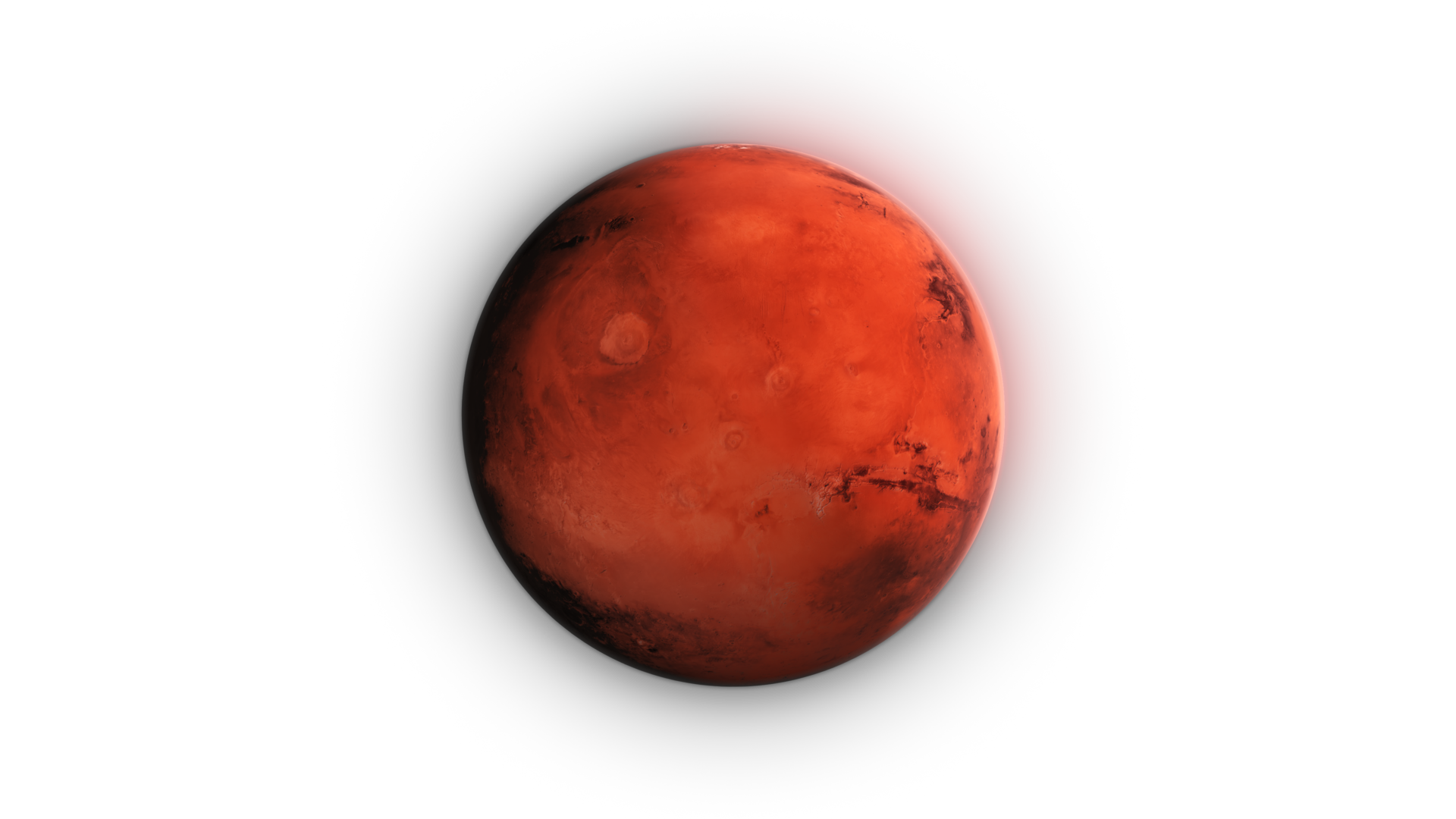 3D Render Big Red Mars Background On Galaxy Space Star Field 3D