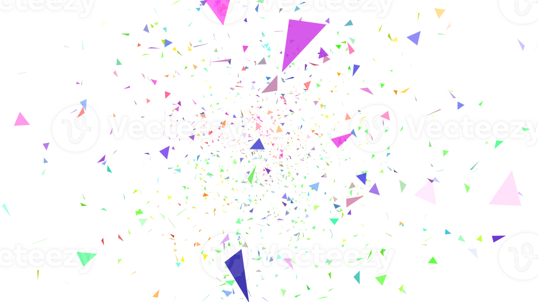 Colorful celebration ribbons falling from top overlay isolated