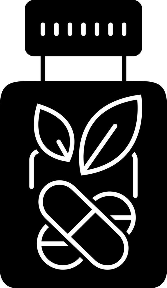 solid icon for herbal medicine vector
