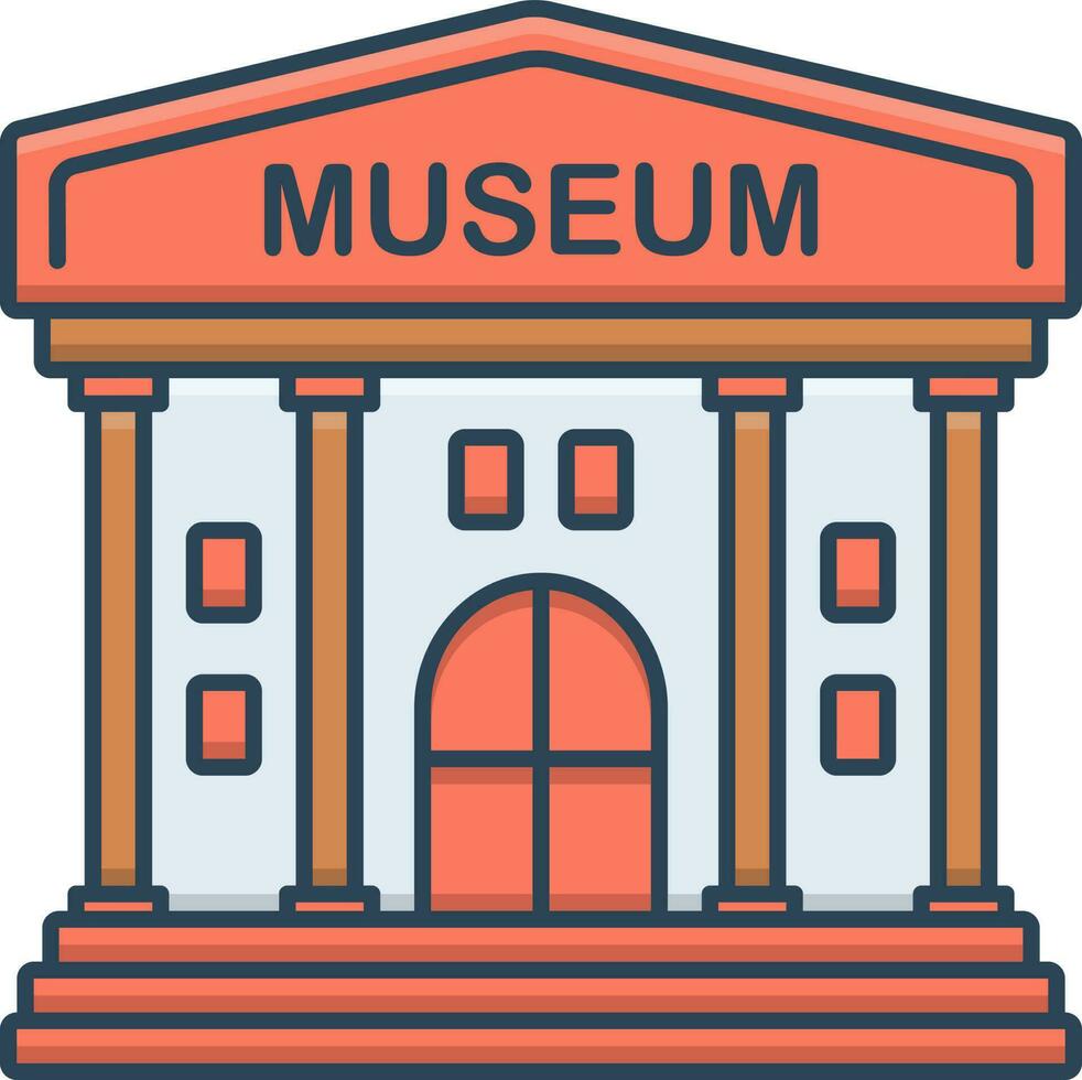 color icon for museum vector