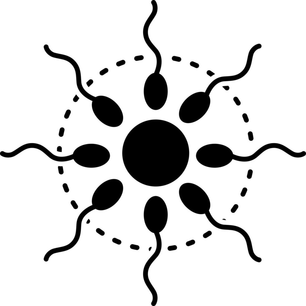 solid icon for sperm and egg vector