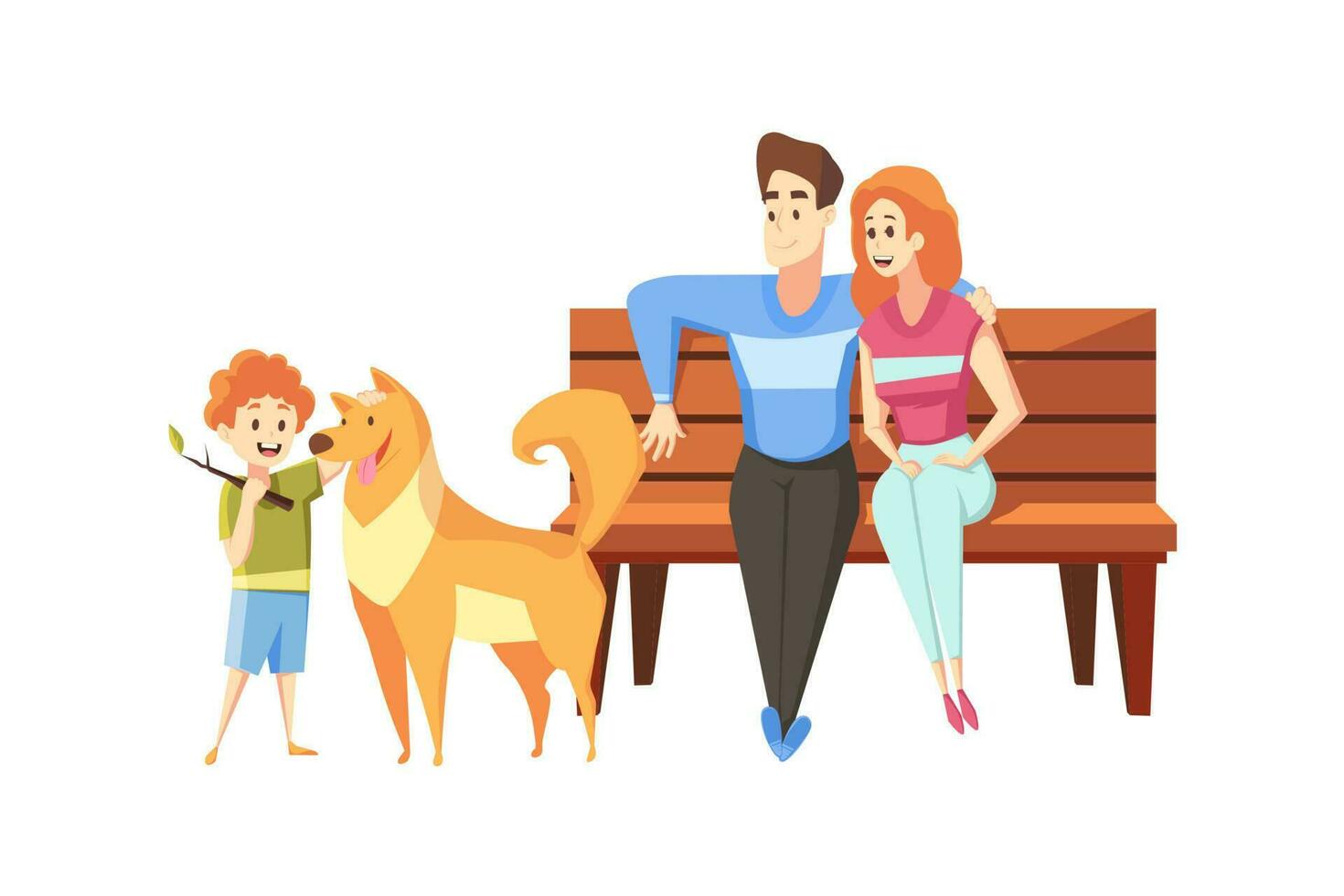 Fatherhood, motehrhood, childhood, rest concept vector