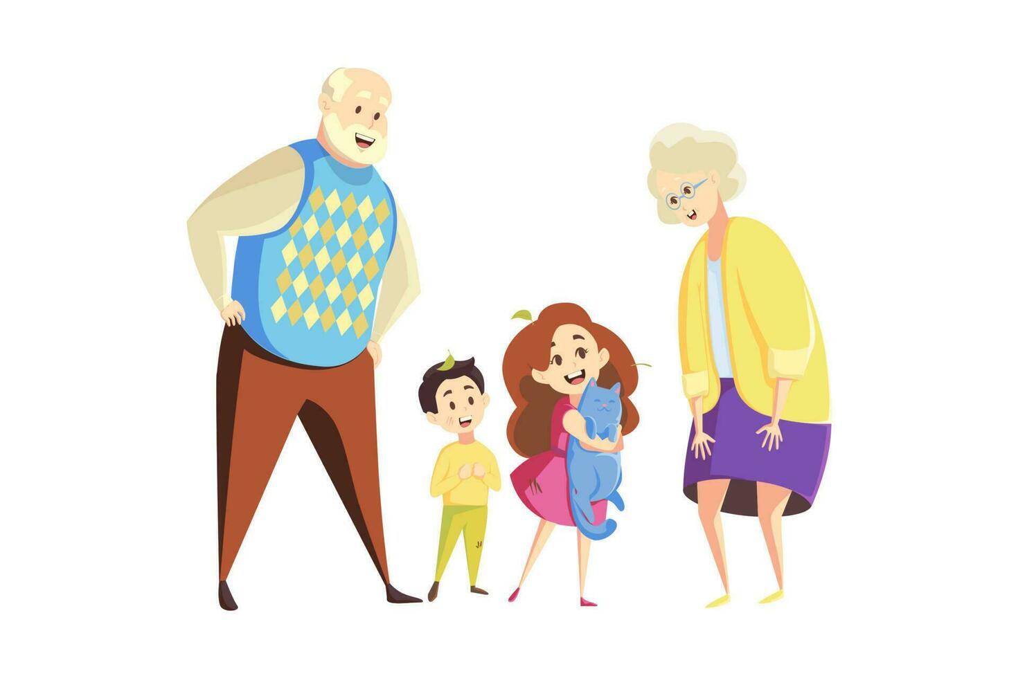 Young and older generation concept vector