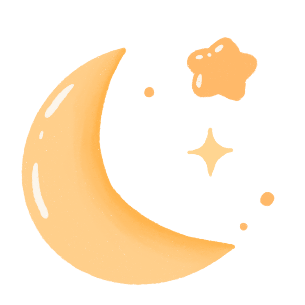 cute simple star and moon png