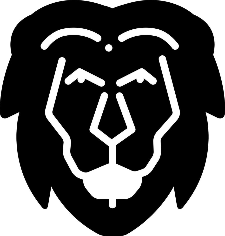 sólido icono para león vector