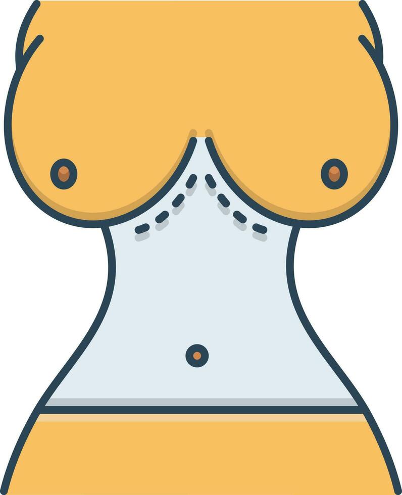 color icon for breast augmentation vector