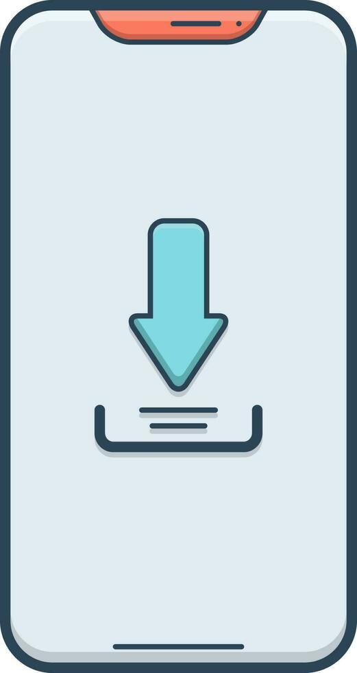 color icon for download vector