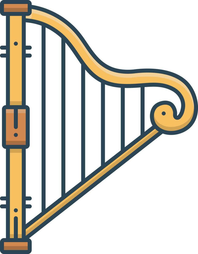 color icon for harp vector