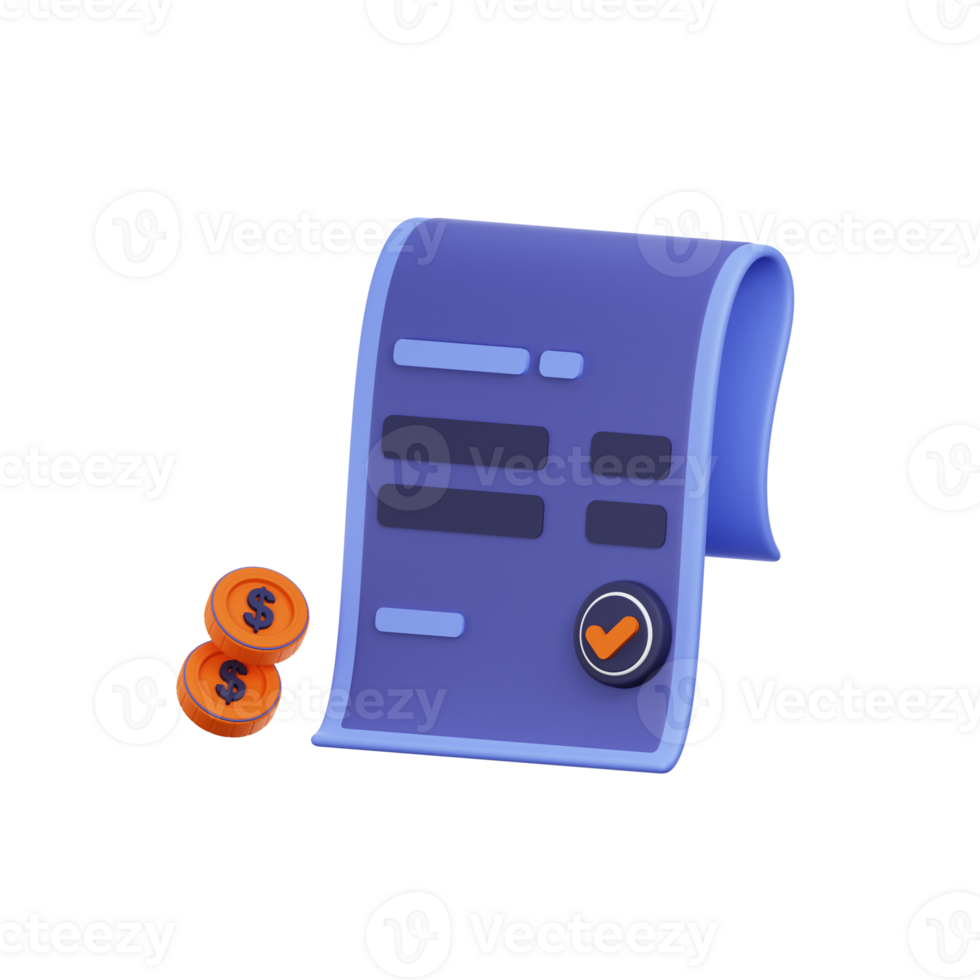 Invoice 3d Icon png