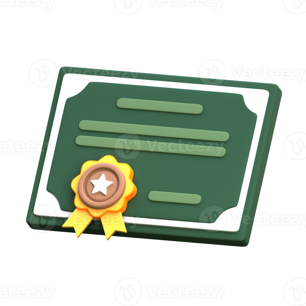 Certificate 3d Icon png