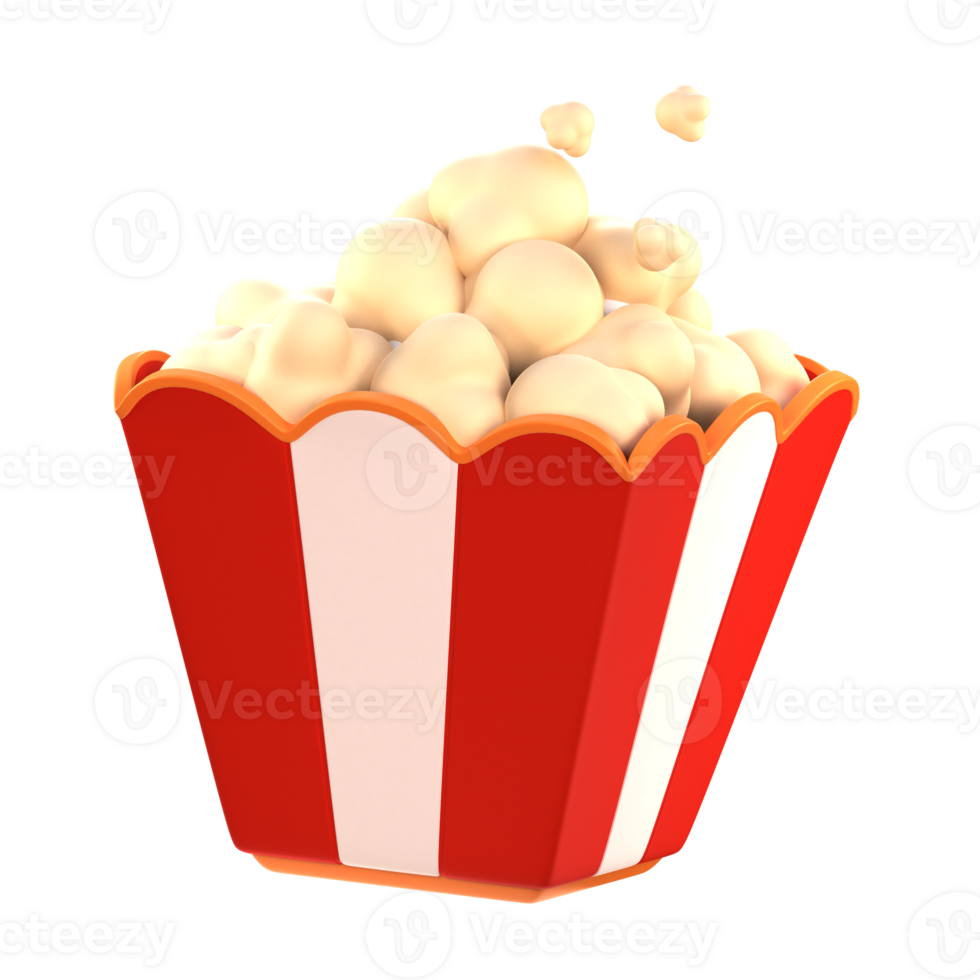 Popcorn Bucket 3d Icon png