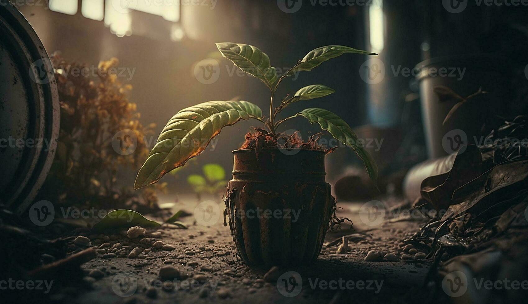 Plant growth for world environment day background, illustration, poster photo