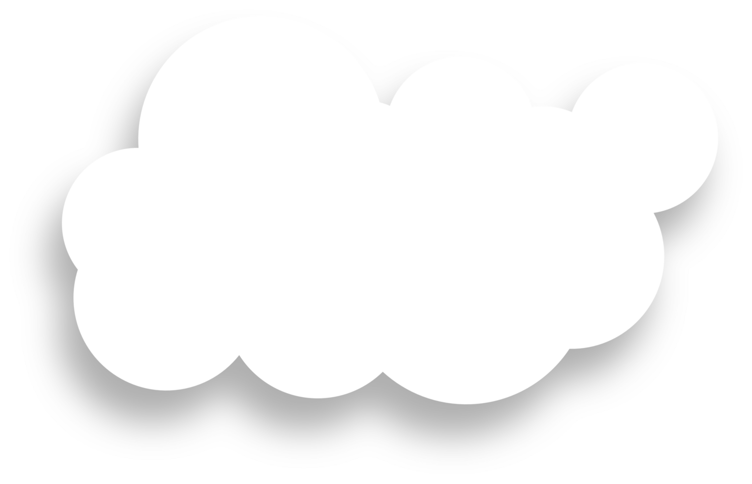 White Cloud with Shadow Design Element png
