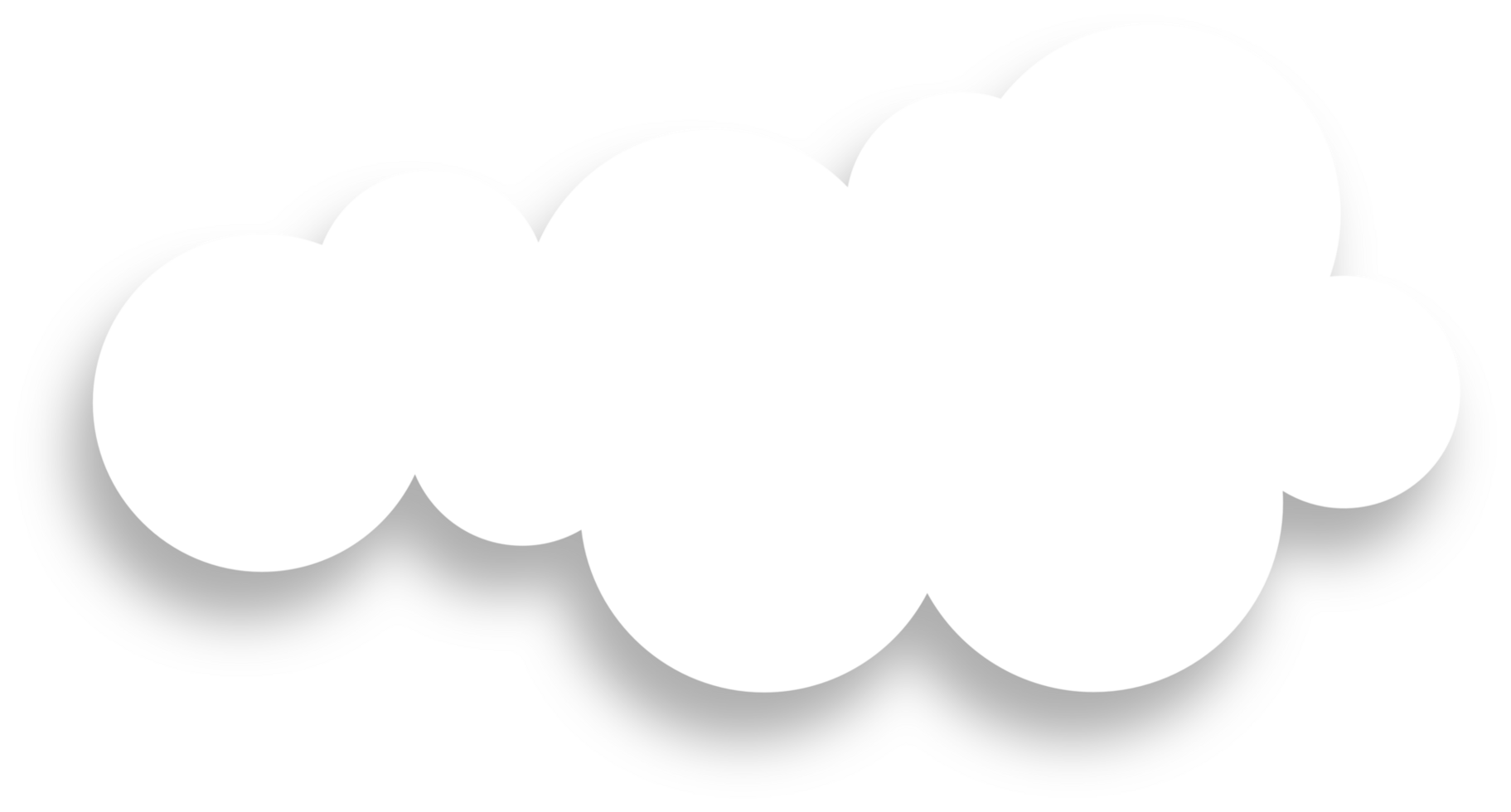 White Cloud with Shadow Design Element png