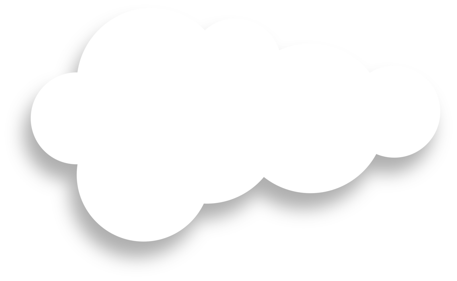 White Cloud with Shadow Design Element png