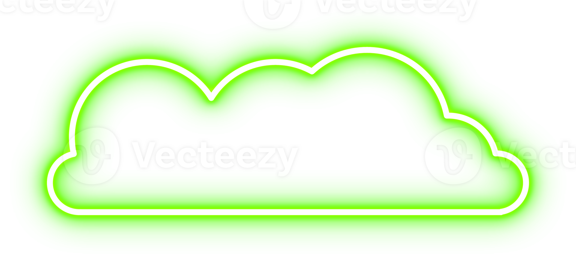 Glowing Neon Cloud Design Element png