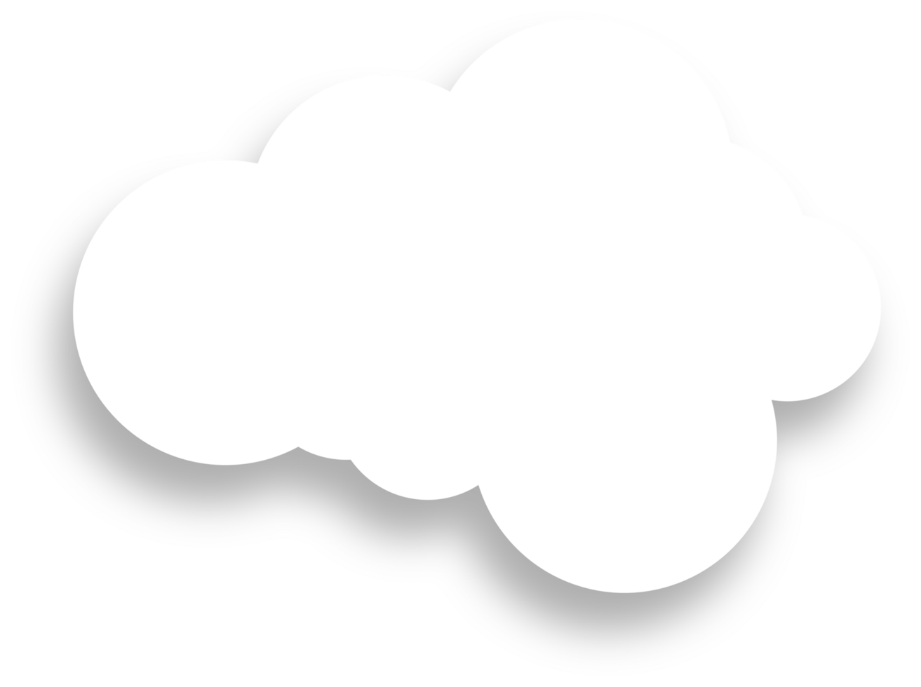 White Cloud with Shadow Design Element png