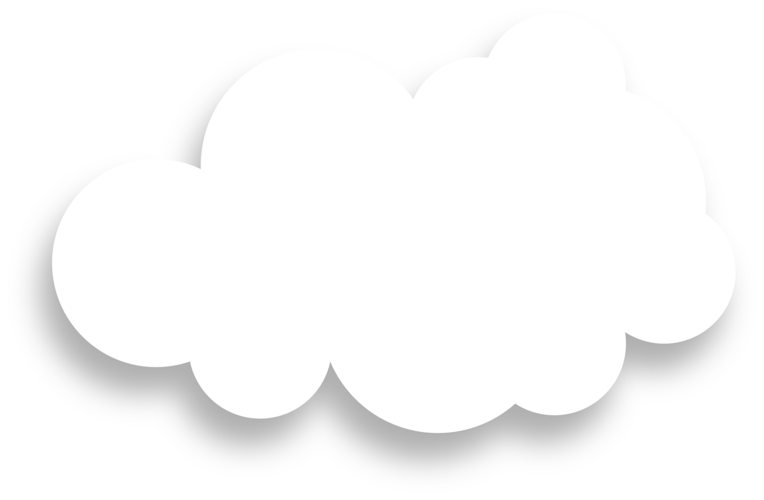 White Cloud with Shadow Design Element png