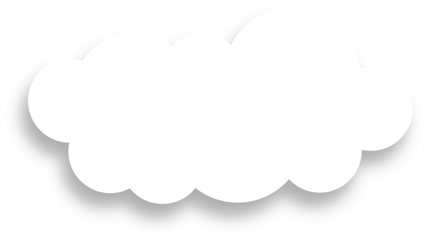 White Cloud with Shadow Design Element png