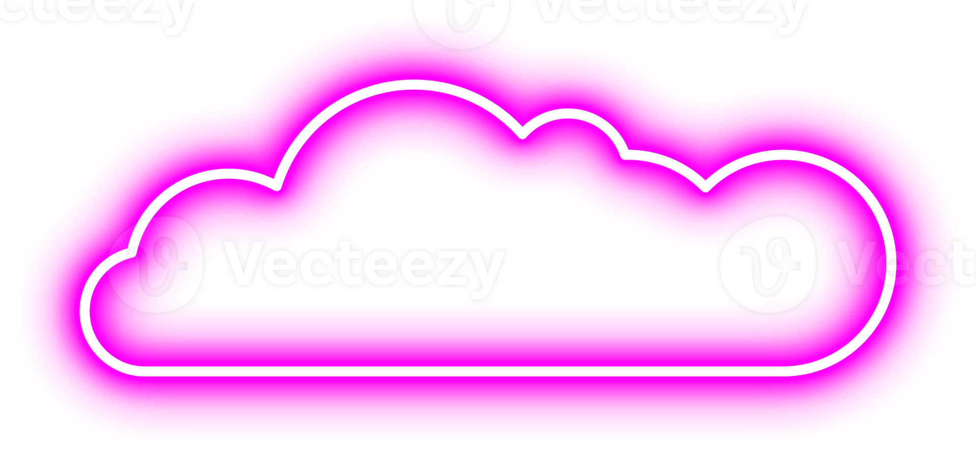 Glowing Neon Cloud Design Element png