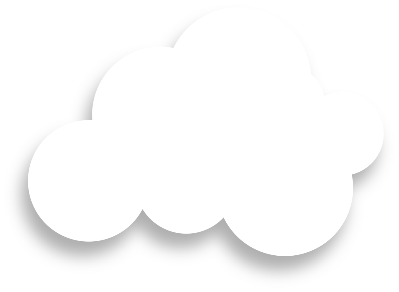White Cloud with Shadow Design Element png