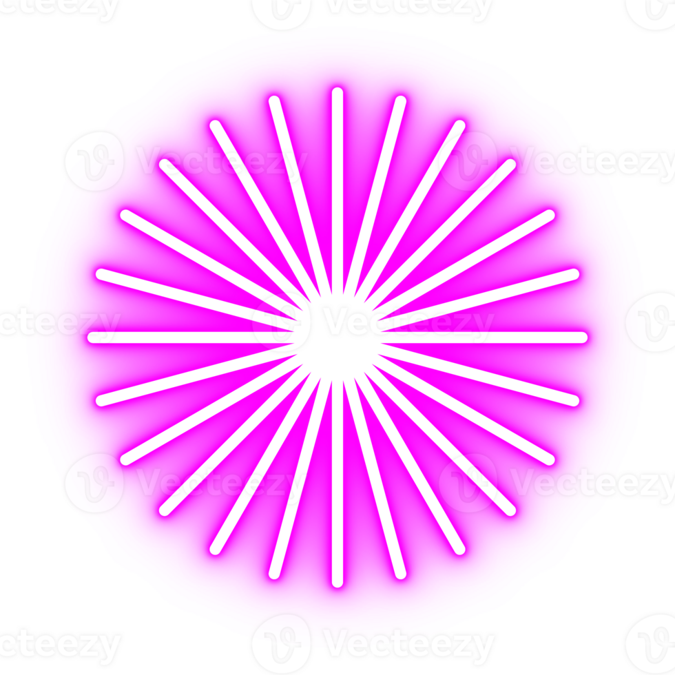 Glowing Neon Sun Design Element png