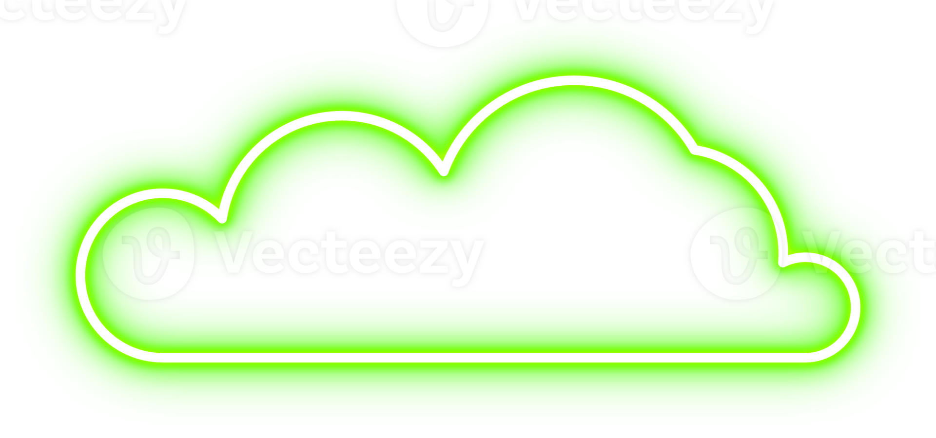 Glowing Neon Cloud Design Element png